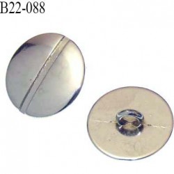 Bouton 22 mm en métal couleur chrome accroche avec un anneau diamètre 22 mm épaisseur 3 mm prix à l'unité