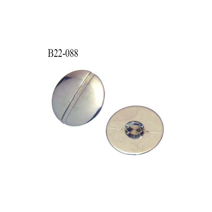 Bouton 22 mm en métal couleur chrome accroche avec un anneau diamètre 22 mm épaisseur 3 mm prix à l'unité