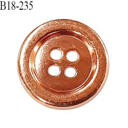 Bouton 18 mm en métal couleur cuivre 4 trous diamètre 18 mm épaisseur 2 mm prix à la pièce