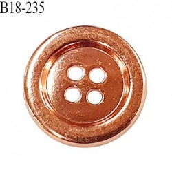 Bouton 18 mm en métal couleur cuivre 4 trous diamètre 18 mm épaisseur 2 mm prix à la pièce