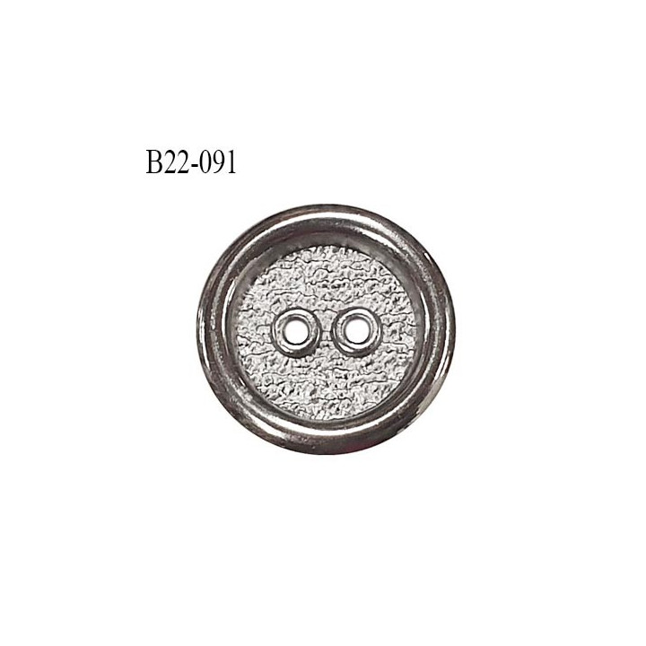 Bouton 22 mm en métal couleur chrome 2 trous diamètre 22 mm épaisseur 4 mm prix à l'unité