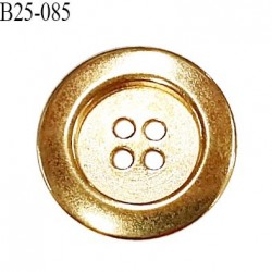 Bouton 25 mm en métal couleur doré 2 trous diamètre 25 mm épaisseur 5 mm prix à l'unité