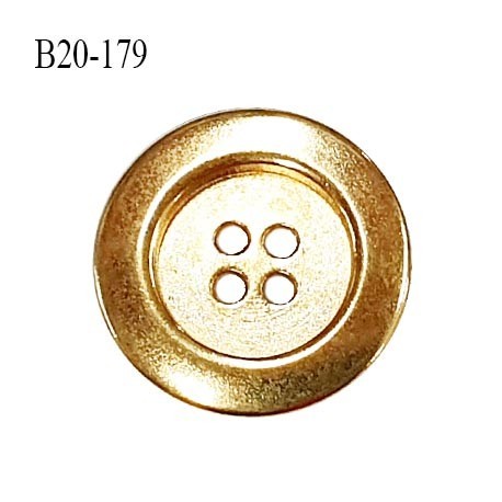 Bouton 20 mm en métal couleur doré 4 trous diamètre 250mm épaisseur 5 mm prix à l'unité