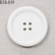 Bouton 34 mm en pvc couleur blanc 4 trous diamètre 34 mm épaisseur 5.5 mm prix à l'unité