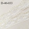 Dentelle 40 mm lycra extensible couleur blanc et or largeur 40 mm prix au mètre