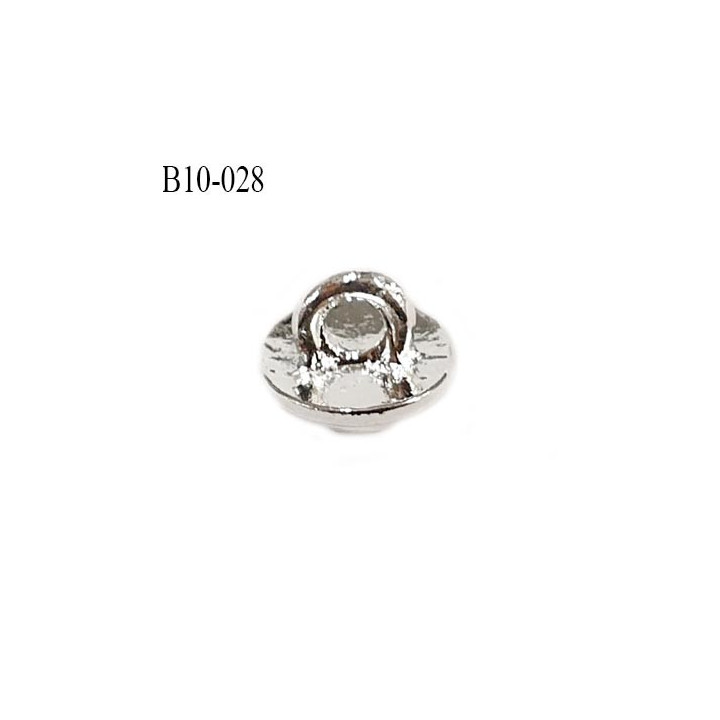 Bouton 10 mm en pvc couleur chrome et strass reflet arc en ciel accroche avec un anneau prix à l'unité