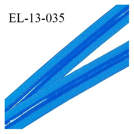 Elastique 13 mm anti-glisse haut de gamme couleur bleu curacao fabriqué en France prix au mètre
