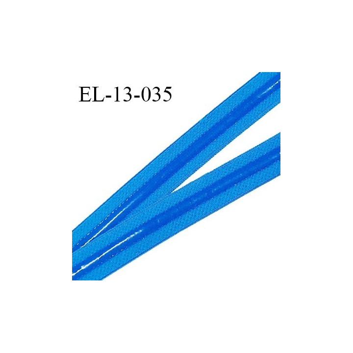Elastique 13 mm anti-glisse haut de gamme couleur bleu curacao fabriqué en France prix au mètre