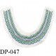Devant plastron 30 cm perles et tresse couleur bleu vert sur support naturel largeur 30 cm hauteur 22 cm prix à l'unité