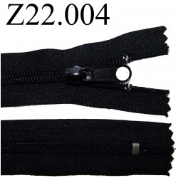 fermeture éclair  longueur 22 cm couleur noir non séparable zip nylon largeur 3 cm