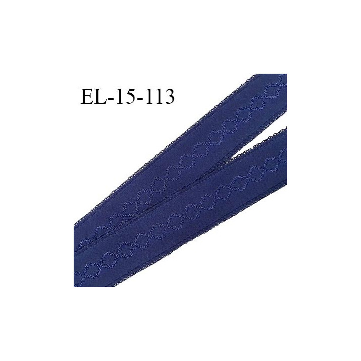 Elastique 15 mm bretelle et lingerie couleur bleu astral haut de gamme largeur 15 mm prix au mètre