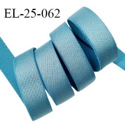 Elastique 24 mm bretelle et lingerie couleur bleu polaire brillant très beau fabriqué en France prix au mètre