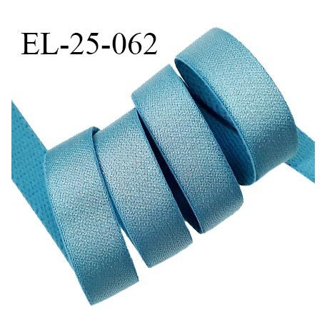 Elastique 24 mm bretelle et lingerie couleur bleu polaire brillant très beau fabriqué en France prix au mètre