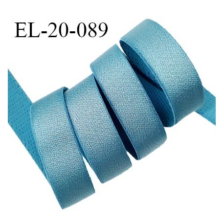 Elastique 19 mm bretelle et lingerie couleur bleu polaire brillant très beau fabriqué en France prix au mètre