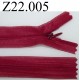 fermeture éclair invisible longueur 22 cm couleur bordeau non séparable zip nylon largeur 2,3 cm