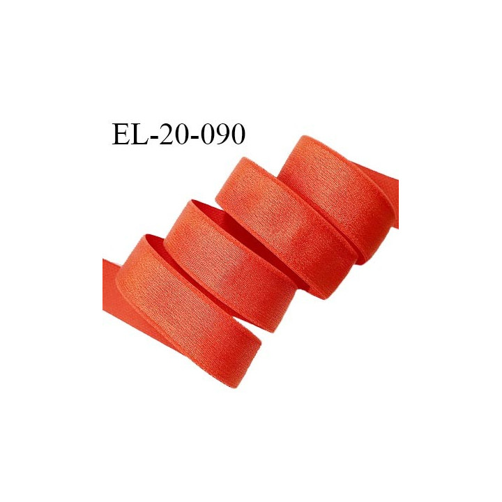 Elastique 19 mm bretelle et lingerie couleur orange tropical brillant très beau fabriqué en France prix au mètre