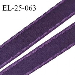 Elastique 24 mm lingerie avec surpiqûres couleur chianti ou aubergine fabriqué en France prix au mètre