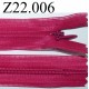 fermeture éclair invisible longueur 22 cm couleur rose fushia non séparable zip nylon largeur 2,3 cm