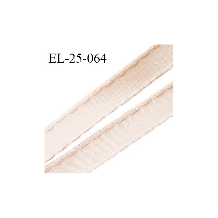 Elastique 24 mm bretelle et lingerie avec surpiqûres couleur rose pâle ou candy ou satin fabriqué en France prix au mètre