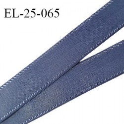 Elastique 24 mm bretelle et lingerie avec surpiqûres couleur encre bleue forte élasticité fabriqué en France prix au mètre