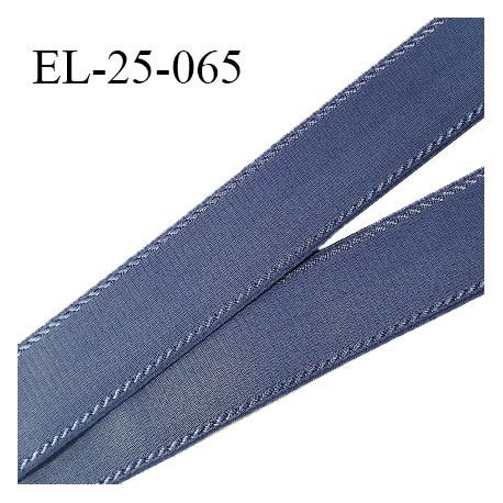 Elastique 24 mm bretelle et lingerie avec surpiqûres couleur encre bleue forte élasticité fabriqué en France prix au mètre