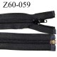 Fermeture zip 60 cm séparable couleur noir zip glissière nylon largeur 7 mm longueur 60 cm largeur 32 mm prix à l'unité