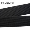 Elastique 20 mm couleur noir souple largeur 20 mm prix au mètre