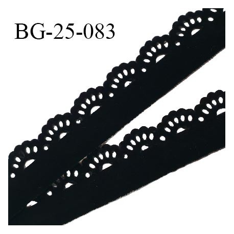 Galon ruban perforé 25 mm effet daim souple et agréable au toucher couleur noir largeur 25 mm prix au mètre