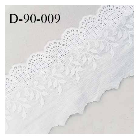 Dentelle anglaise 90 mm très belle couleur blanc naturel largeur 90 mm prix au mètre