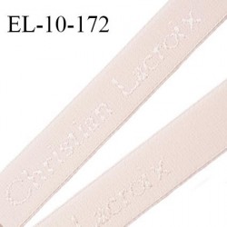 Elastique lingerie 10 mm très haut de gamme élastique souple couleur rose pétale inscription Christian Lacroix prix au mètre