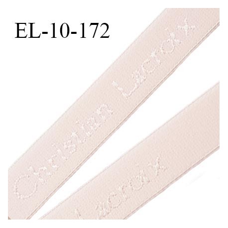 Elastique lingerie 10 mm très haut de gamme élastique souple couleur rose pétale inscription Christian Lacroix prix au mètre