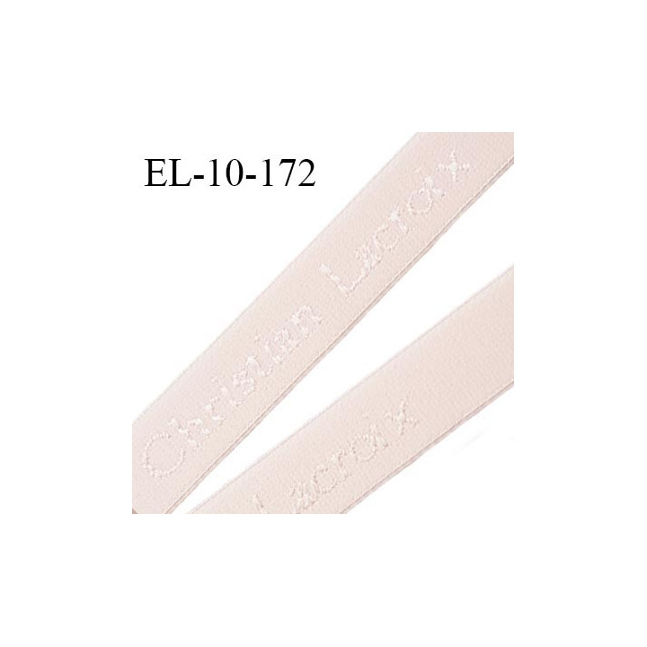 Elastique lingerie 10 mm très haut de gamme élastique souple couleur rose pétale inscription Christian Lacroix prix au mètre