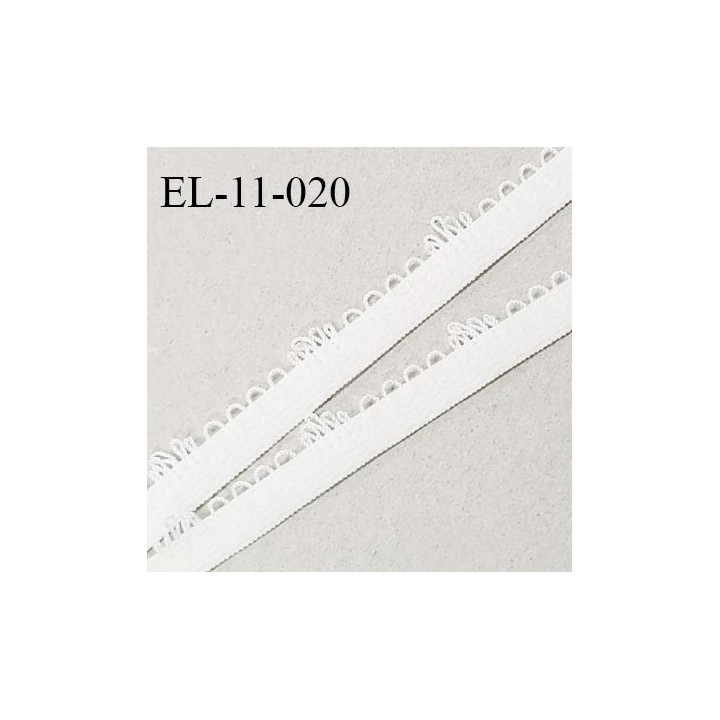 Elastique picot 11 mm couleur naturel largeur 11 mm prix au mètre
