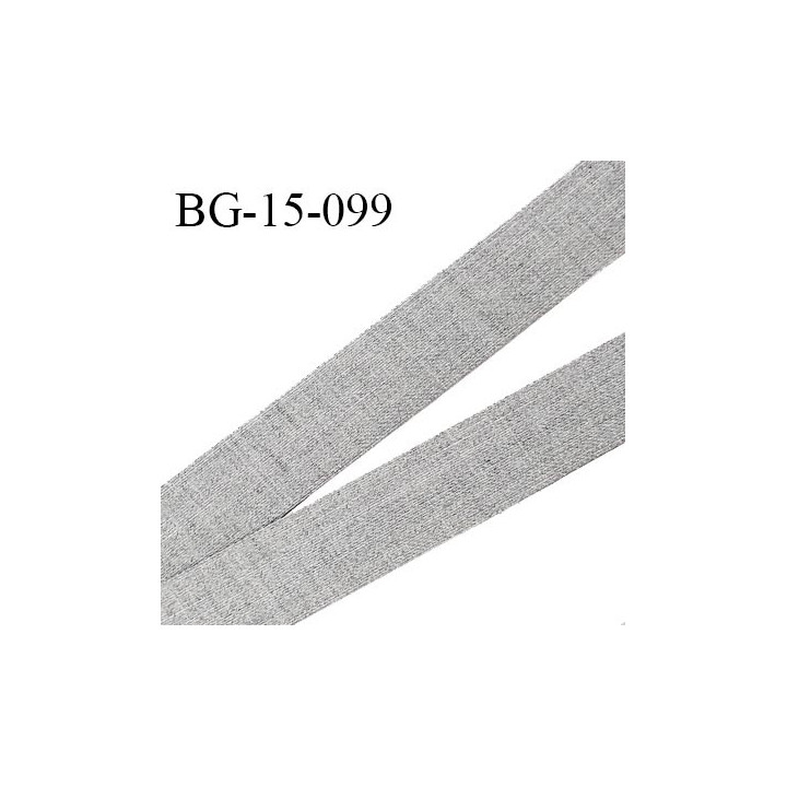 Galon ruban 15 mm très solide renfort à l'arrière couleur gris chiné largeur 15 mm prix au mètre