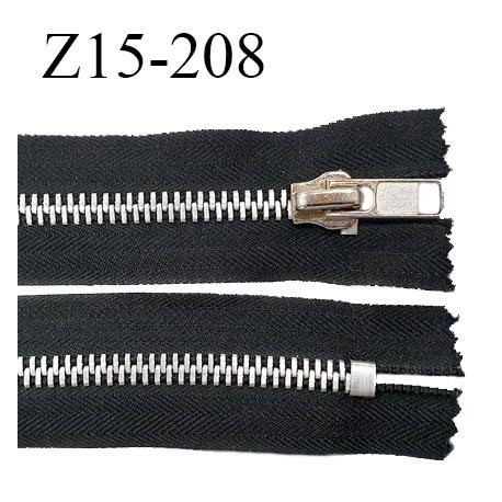 Fermeture 15 cm couleur noir non séparable zip glissière en métal largeur 4 cm largeur du zip 8 mm prix à l'unité