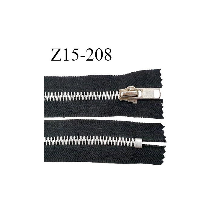Fermeture 15 cm couleur noir non séparable zip glissière en métal largeur 4 cm largeur du zip 8 mm prix à l'unité