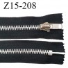 Fermeture 15 cm couleur noir non séparable zip glissière en métal largeur 4 cm largeur du zip 8 mm prix à l'unité