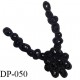 Devant plastron 20 cm perles noires sur tissu noir largeur 20 cm hauteur 30 cm prix à l'unité