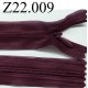 fermeture éclair invisible longueur 22 cm couleur bordeau cassis non séparable zip nylon largeur 2,3 cm