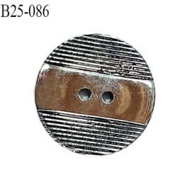 Bouton 25 mm pvc couleur chrome 2 trous diamètre 25 mm épaisseur 4 mm prix à l'unité