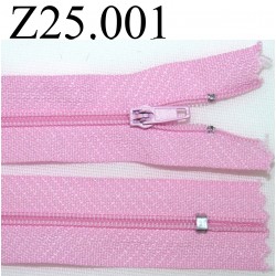 fermeture zip à glissière longueur 25 cm couleur rose non séparable zip nylon largeur 2,5 cm