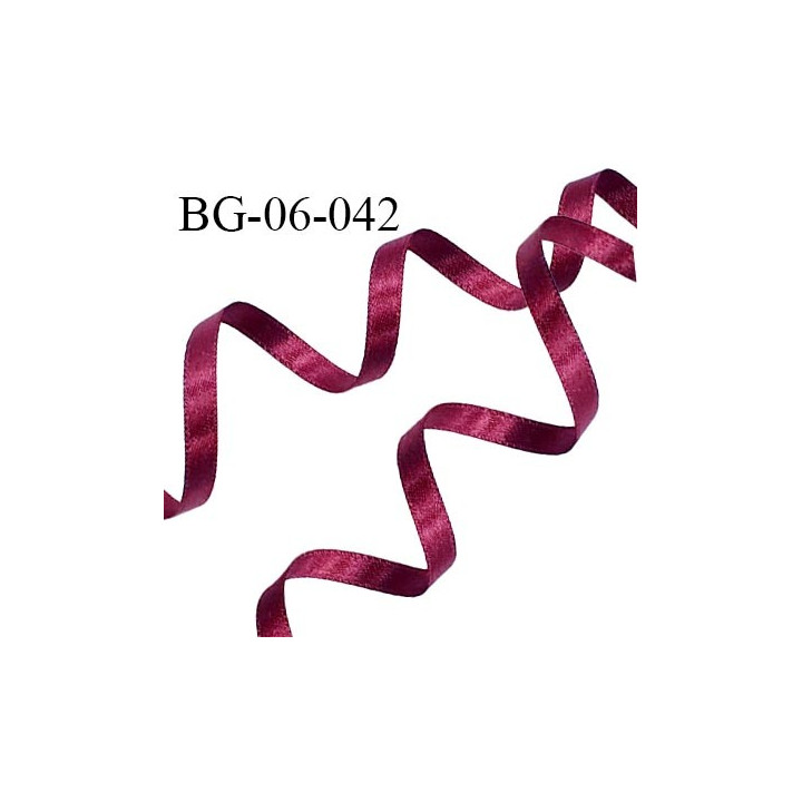 Galon ruban satin 6 mm couleur bordeaux brillant lumineux double face très solide largeur 6 mm prix au mètre