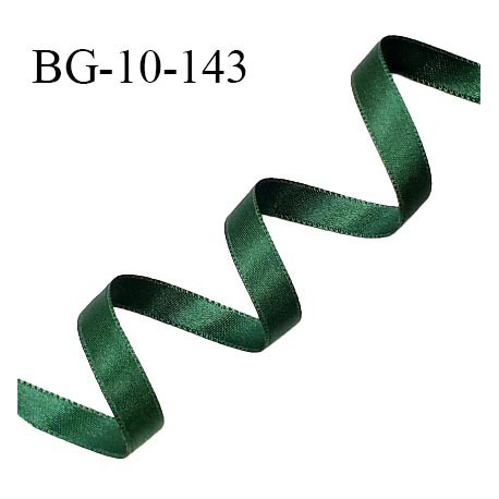 Galon ruban satin 10 mm couleur vert sapin brillant lumineux double face très solide largeur 10 mm prix au mètre