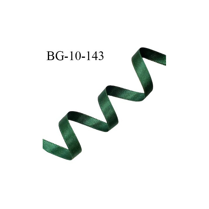 Galon ruban satin 10 mm couleur vert sapin brillant lumineux double face très solide largeur 10 mm prix au mètre