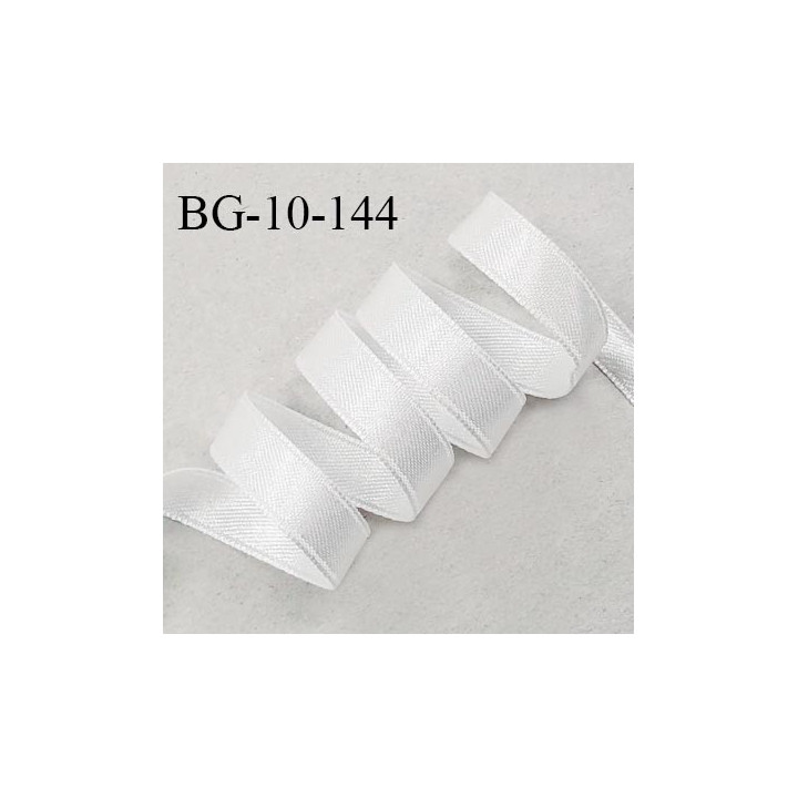 Galon ruban satin 10 mm 100% nylon couleur blanc brillant lumineux double face très solide largeur 10 mm prix au mètre