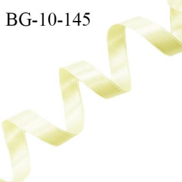 Galon ruban satin 10 mm couleur jaune citron brillant lumineux double face très solide largeur 10 mm prix au mètre