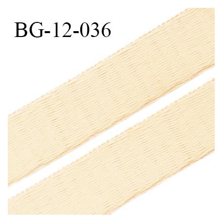 Devant bretelle 12 mm en polyamide attache bretelle rigide pour anneaux couleur beige écru haut de gamme prix au mètre