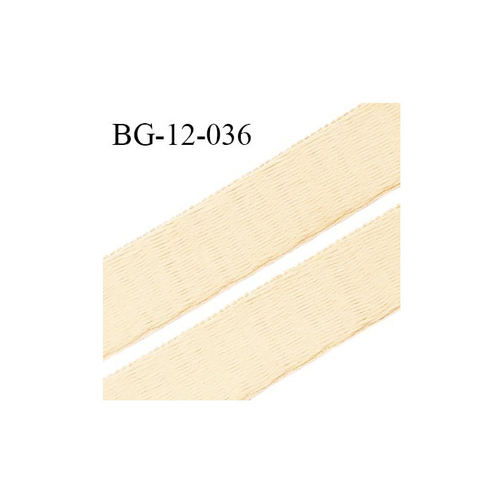 Devant bretelle 12 mm en polyamide attache bretelle rigide pour anneaux couleur beige écru haut de gamme prix au mètre