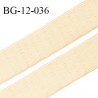 Devant bretelle 12 mm en polyamide attache bretelle rigide pour anneaux couleur beige écru haut de gamme prix au mètre