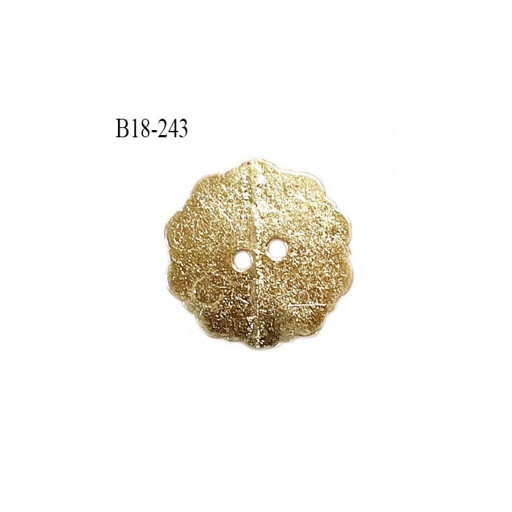 Bouton 18 mm en métal couleur or 2 trous diamètre 18 mm épaisseur 2.5 mm prix à l'unité